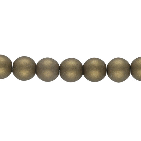 Glasperlen rund - 6 mm - Powdery Antique Gold - PerlineBeads