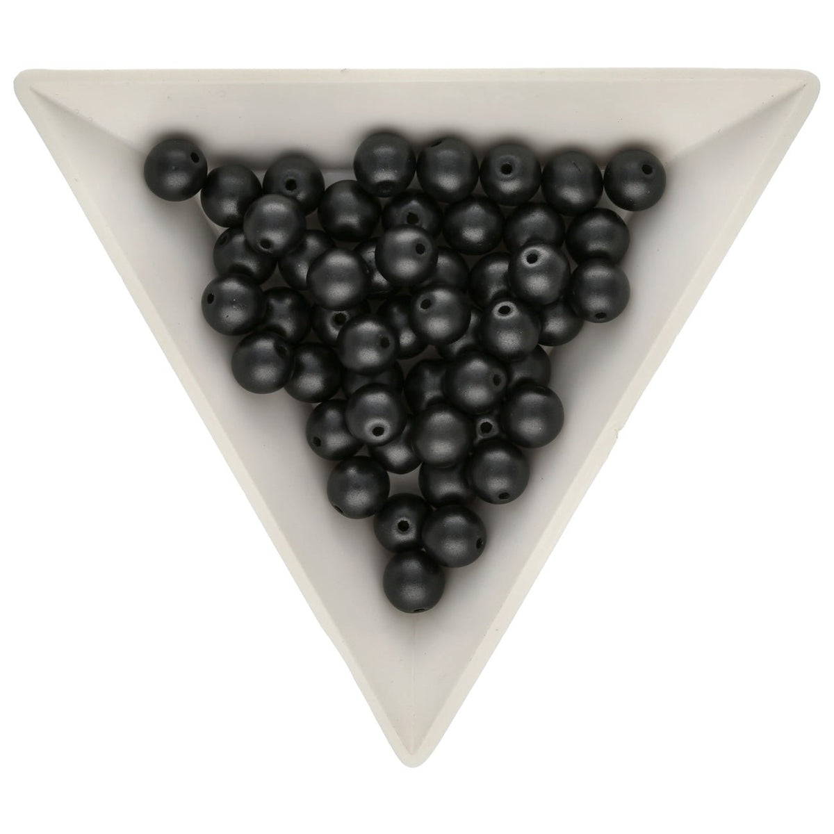 Glasperlen rund - 6 mm - Powdery Jet - PerlineBeads