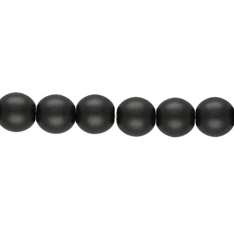 Glasperlen rund - 6 mm - Powdery Jet - PerlineBeads