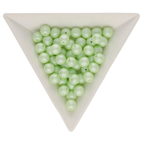 Glasperlen rund - 6 mm - Powdery Pastel Lime - PerlineBeads