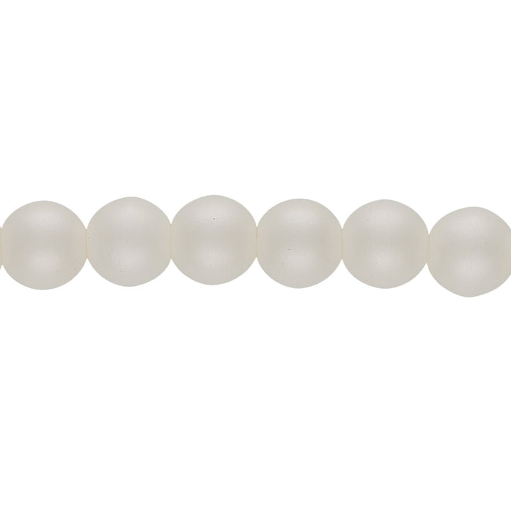 Glasperlen rund - 6 mm - Powdery Pastel White - PerlineBeads