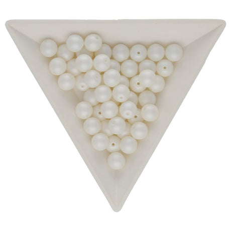 Glasperlen rund - 6 mm - Powdery Pastel White - PerlineBeads