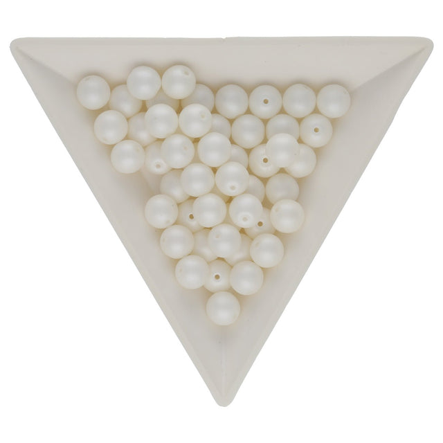 Glasperlen rund - 6 mm - Powdery Pastel White - PerlineBeads