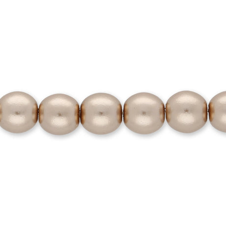 Glasperlen rund - 6 mm - Shiny Beige - PerlineBeads SA
