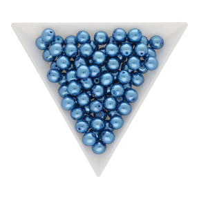 Glasperlen rund - 6 mm - Shiny Sea Blue - PerlineBeads SA