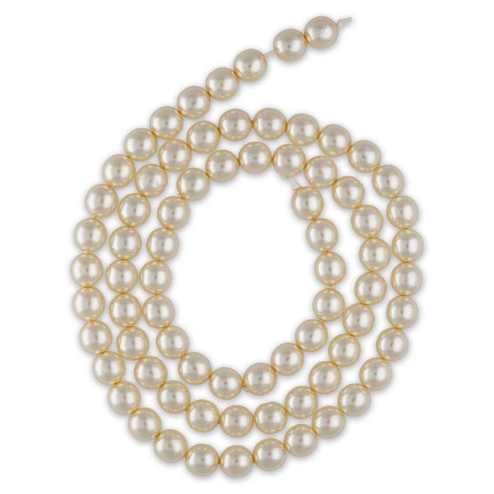 Glasperlen rund - 8 mm - Cream - PerlineBeads