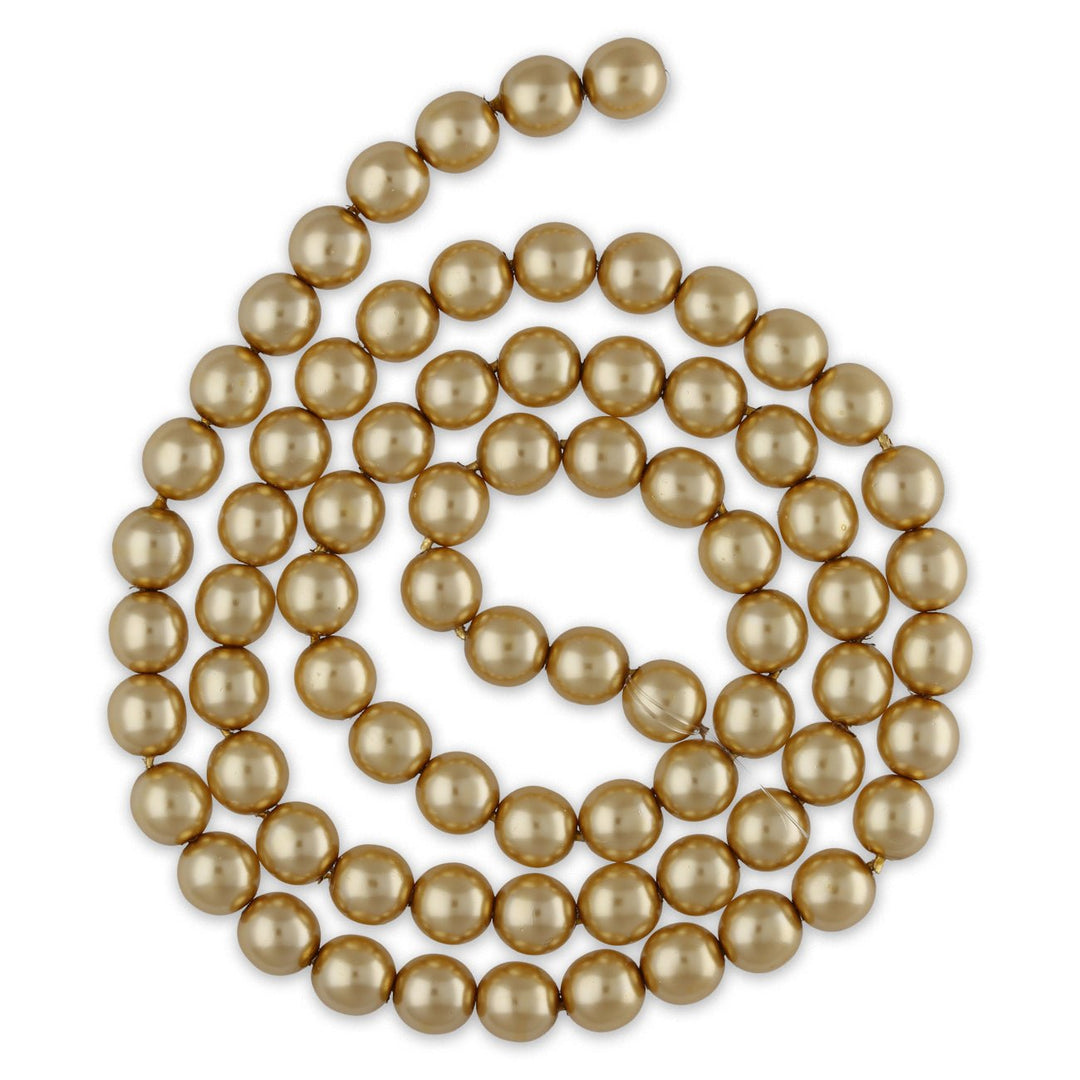 Glasperlen rund - 8 mm - Gold - PerlineBeads