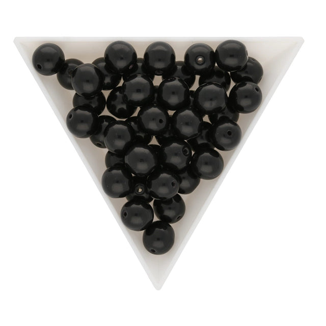 Glasperlen rund - 8 mm - Jet - PerlineBeads SA