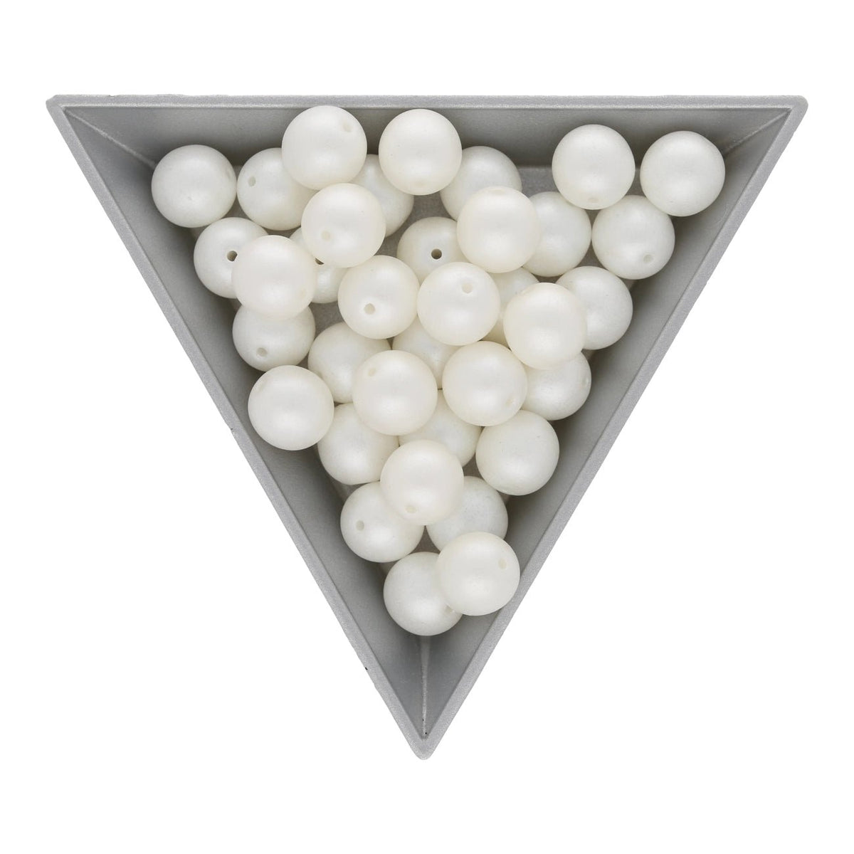 Glasperlen rund - 8 mm - Pearl Coat Snow - PerlineBeads SA