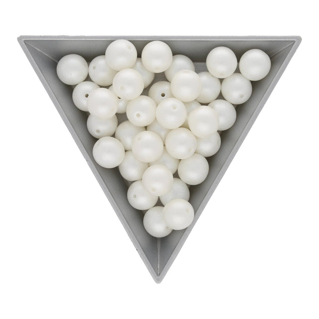 Glasperlen rund - 8 mm - Pearl Coat Snow - PerlineBeads SA