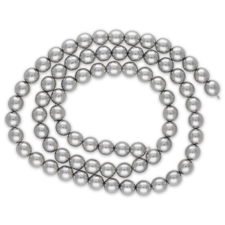 Glasperlen rund - 8 mm - Silber - PerlineBeads