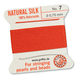 Griffin Perlseide – 100% Naturseide – No. 7 (0,75 mm) - Korallrot - PerlineBeads SA