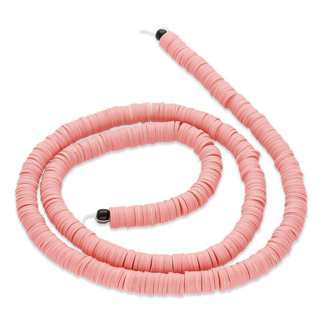 Heishi - Perlen aus Polymerpaste 6 mm - Light Coral - PerlineBeads SA