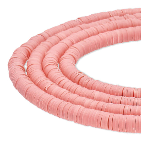 Heishi - Perlen aus Polymerpaste 6 mm - Light Coral - PerlineBeads SA