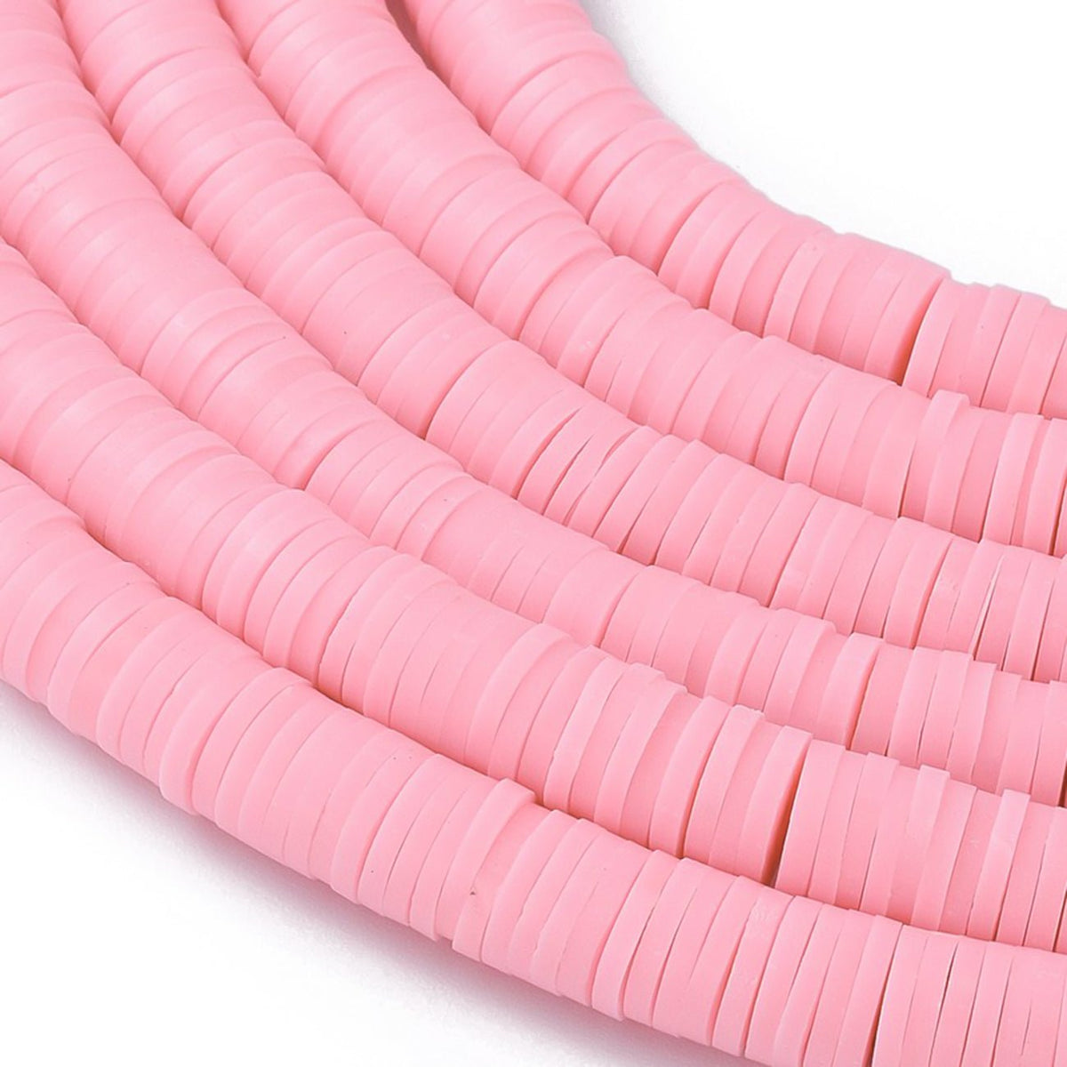 Heishi-Perlen aus Polymerpaste 6 mm – Pink - PerlineBeads