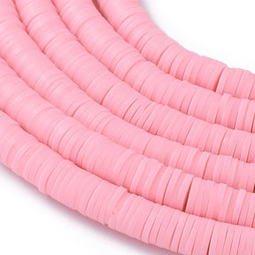 Heishi-Perlen aus Polymerpaste 6 mm – Pink - PerlineBeads