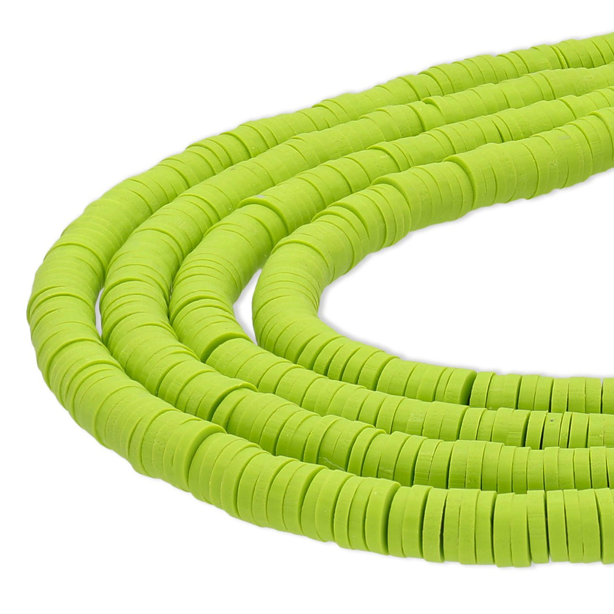 Heishi - Perlen aus Polymerpaste 6 mm – Spring Green - PerlineBeads SA