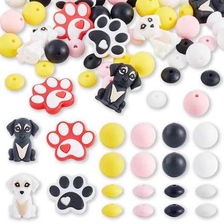 Hunde-Perlenset – Pfötchen & Welpen, 52-teilig - PerlineBeads SA