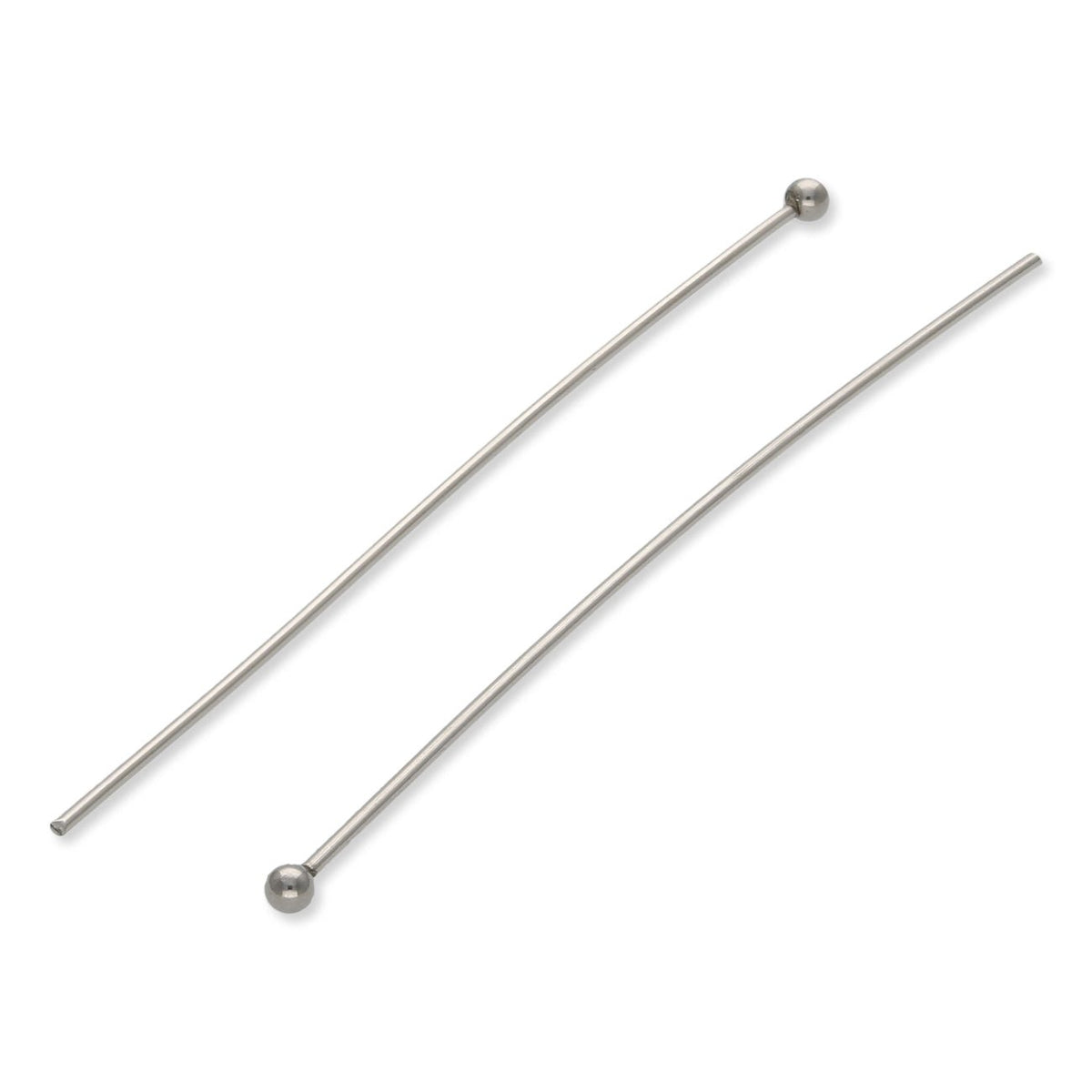 Kettelstift mit Kugelkopf 50 mm – Edelstahl - Farbe Stahl - PerlineBeads SA