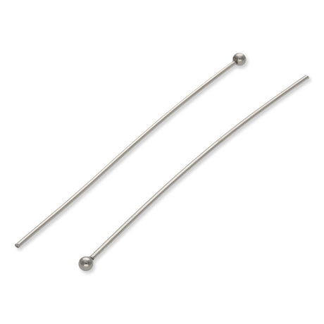 Kettelstift mit Kugelkopf 50 mm – Edelstahl - Farbe Stahl - PerlineBeads SA