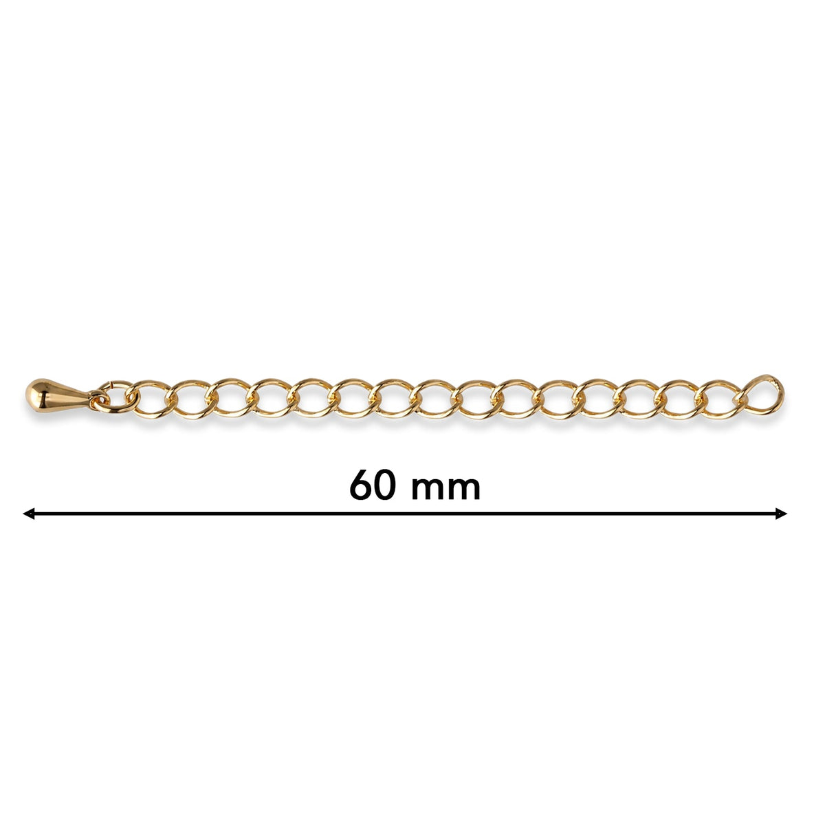 Kettenverlängerung 60 mm – Vergoldet - PerlineBeads SA
