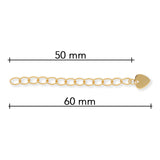 Kettenverlängerung 50 mm mit Herz – Vergoldet - PerlineBeads