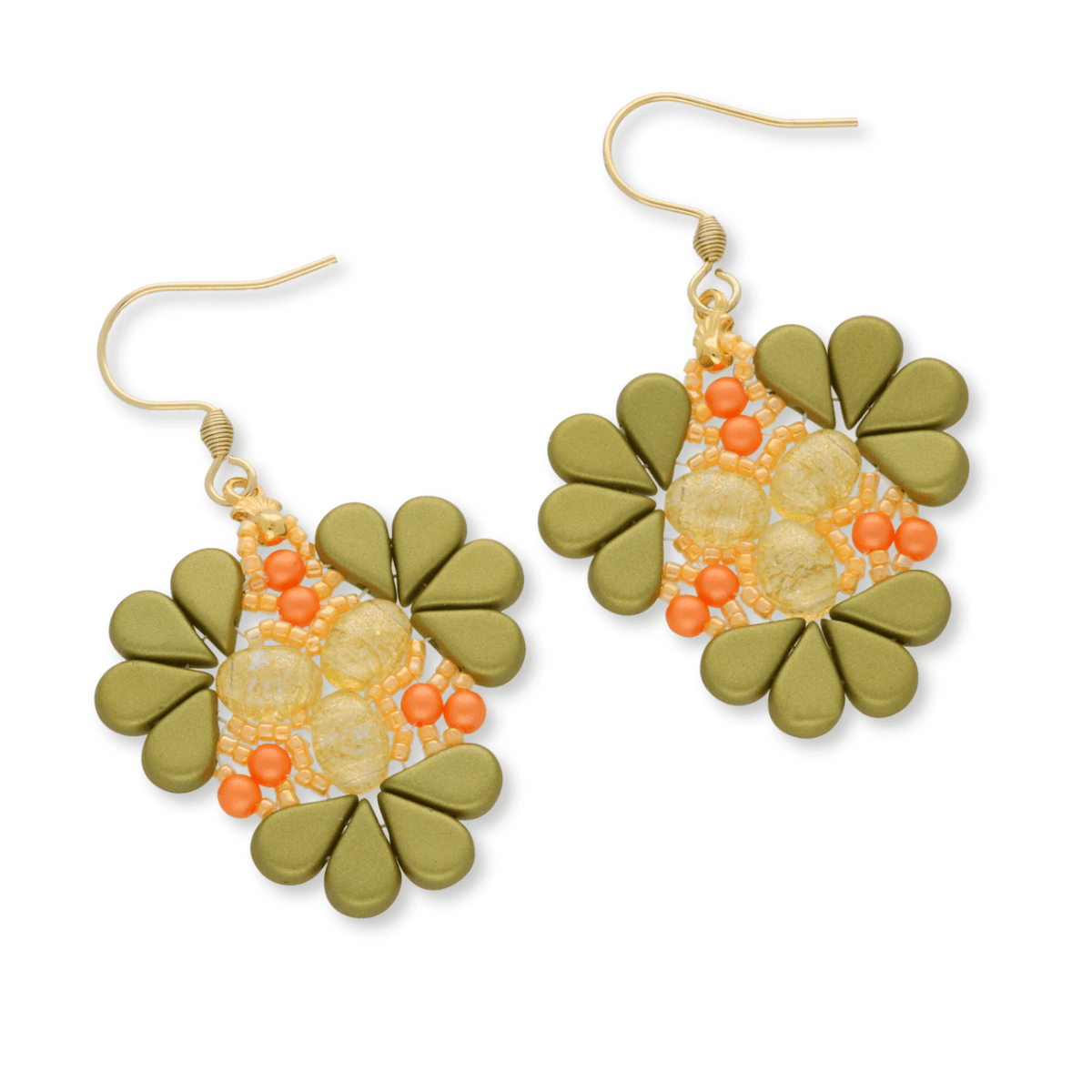 Kit für Ohrringe “Sakura” par Puca® - Grün - PerlineBeads SA
