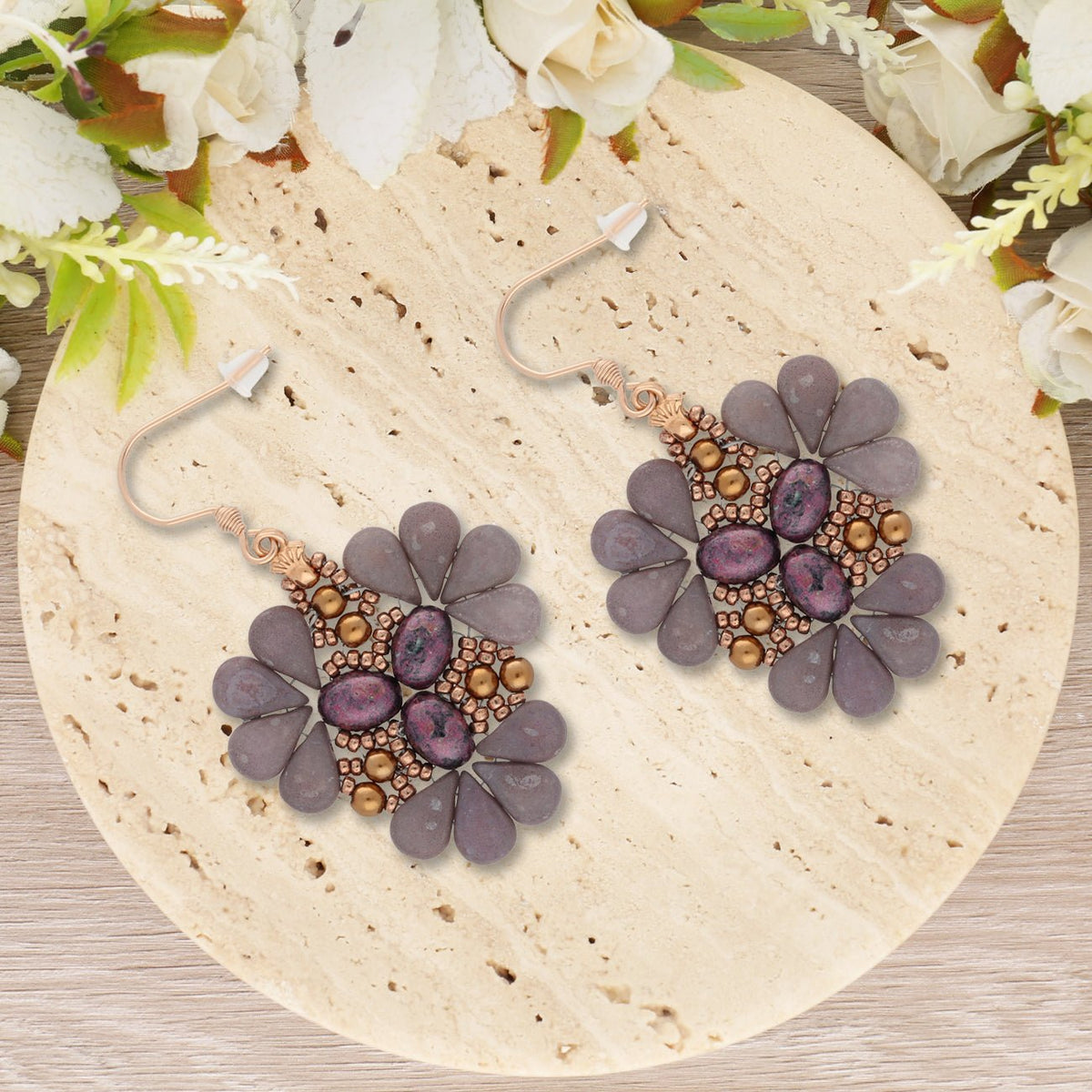 Kit für Ohrringe “Sakura” par Puca® - Opal Nebula - PerlineBeads SA