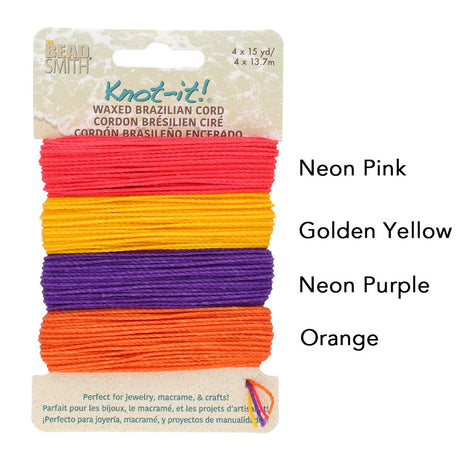 Knot - it! Gewachste brasilianische Kordel - Summer Sunset - PerlineBeads SA