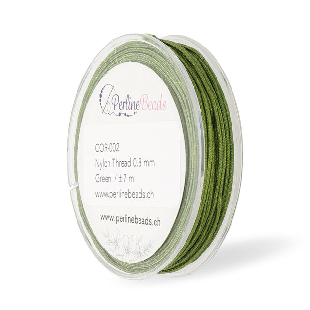Kordel aus Nylon 0.8 mm - Grün - PerlineBeads
