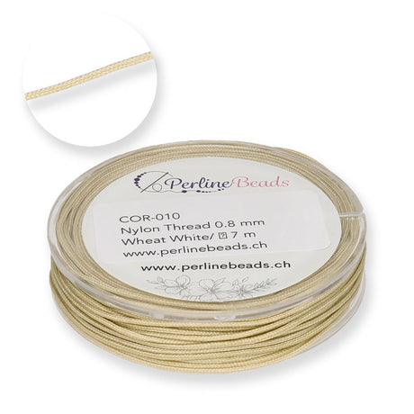 Kordel aus Nylon 0.8 mm - Wheat White - PerlineBeads SA