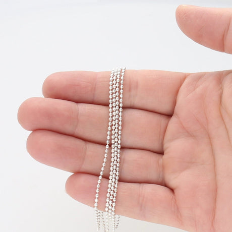 Kugelkette 1.5 mm – Farbe Silber - PerlineBeads SA