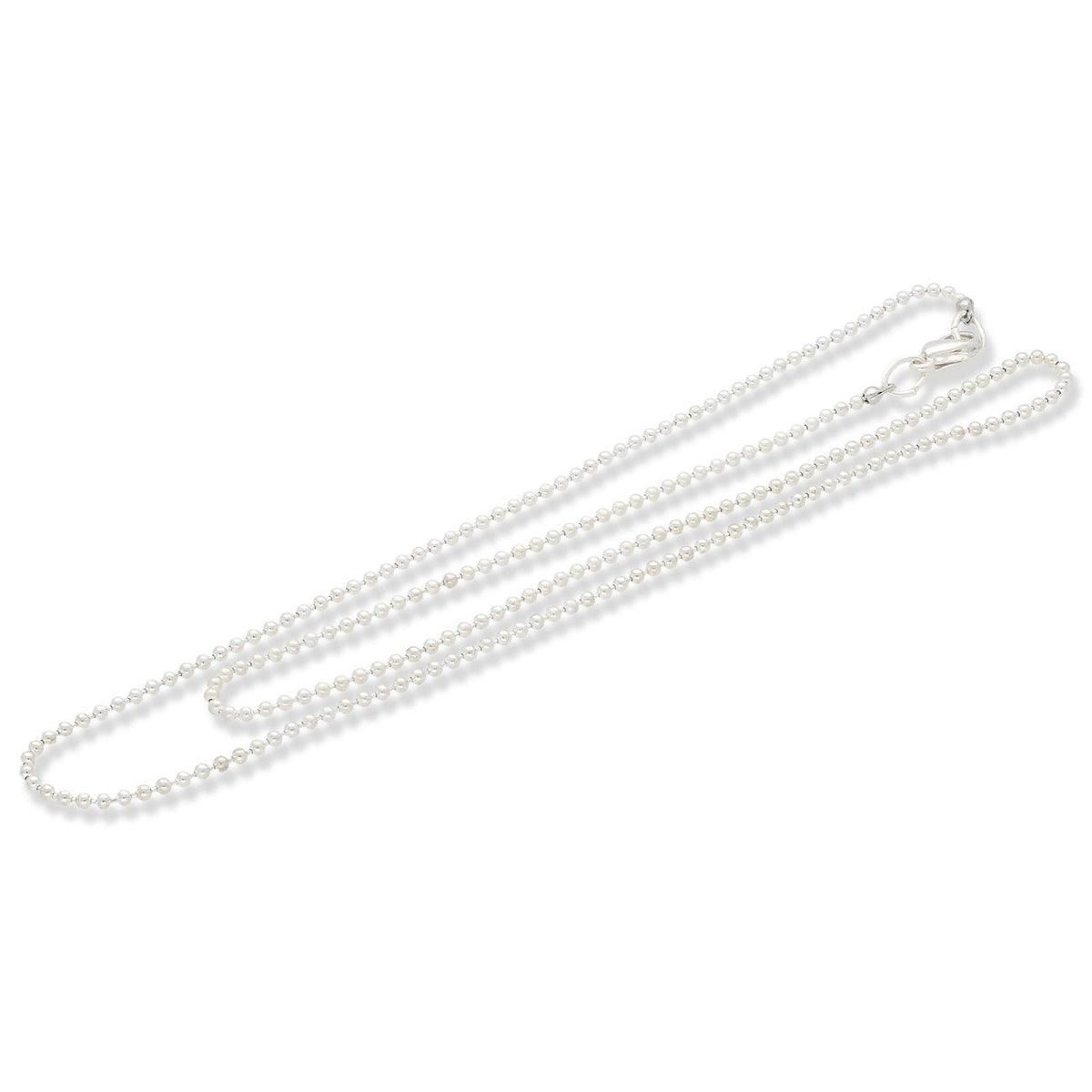 Kugelkette 45 cm mit Karabinerverschluss – Farbe Silber - PerlineBeads SA