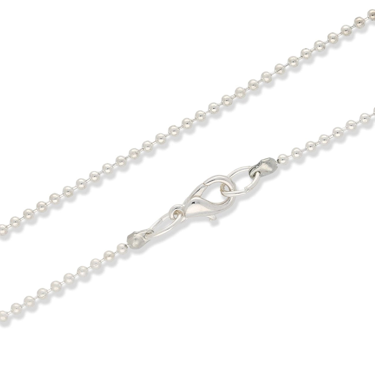 Kugelkette 45 cm mit Karabinerverschluss – Farbe Silber - PerlineBeads SA