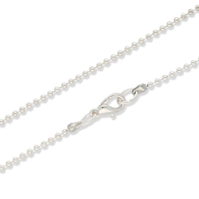 Kugelkette 45 cm mit Karabinerverschluss – Farbe Silber - PerlineBeads SA