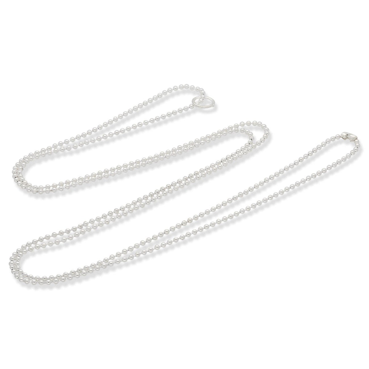 Kugelkette 75 cm mit Steckverschluss – Farbe Silber - PerlineBeads SA