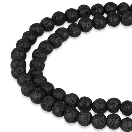 Lavastein Perlen · rund · 4 mm - PerlineBeads SA
