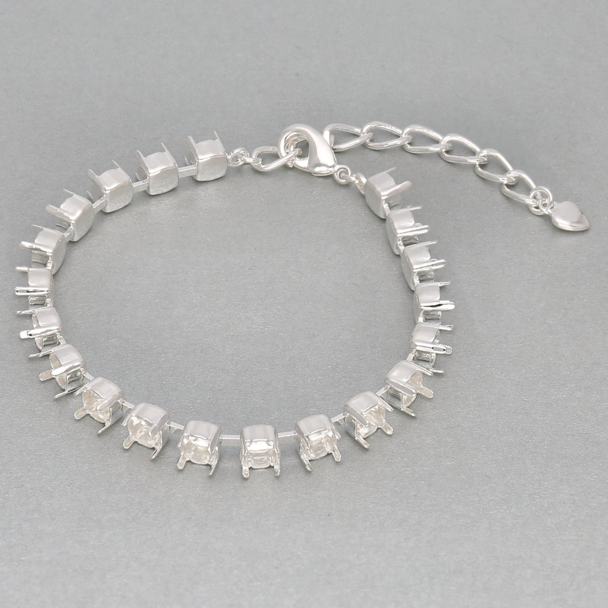 Leeres Cup - Chain Armband 24ss (20 Fassungen) - Silber - PerlineBeads SA