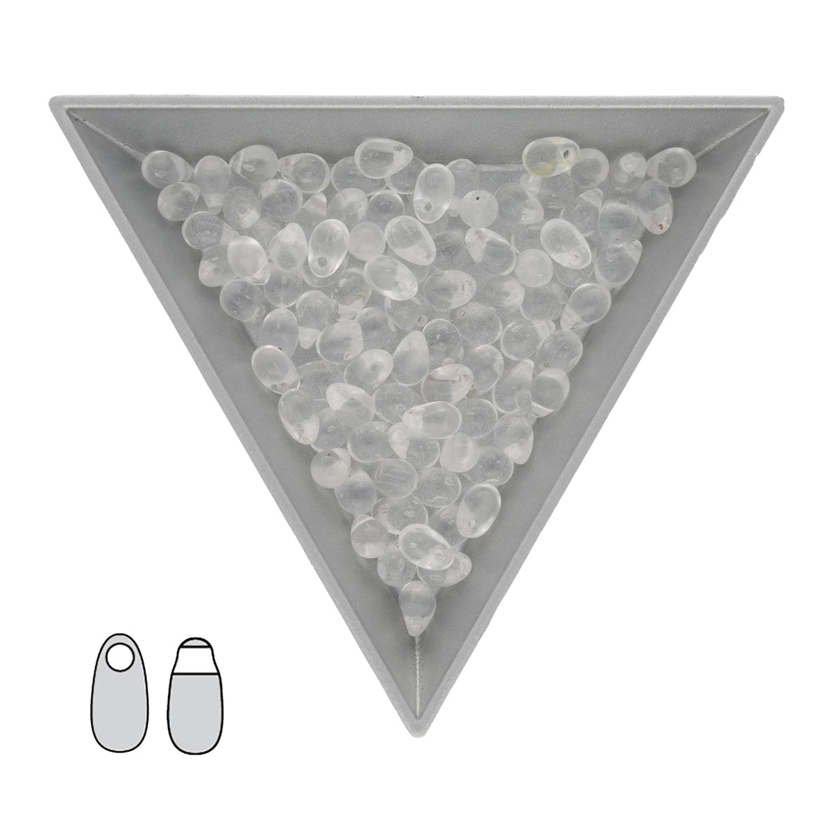 Long Drop Beads 3 x 5.5 mm - Crystal - PerlineBeads SA