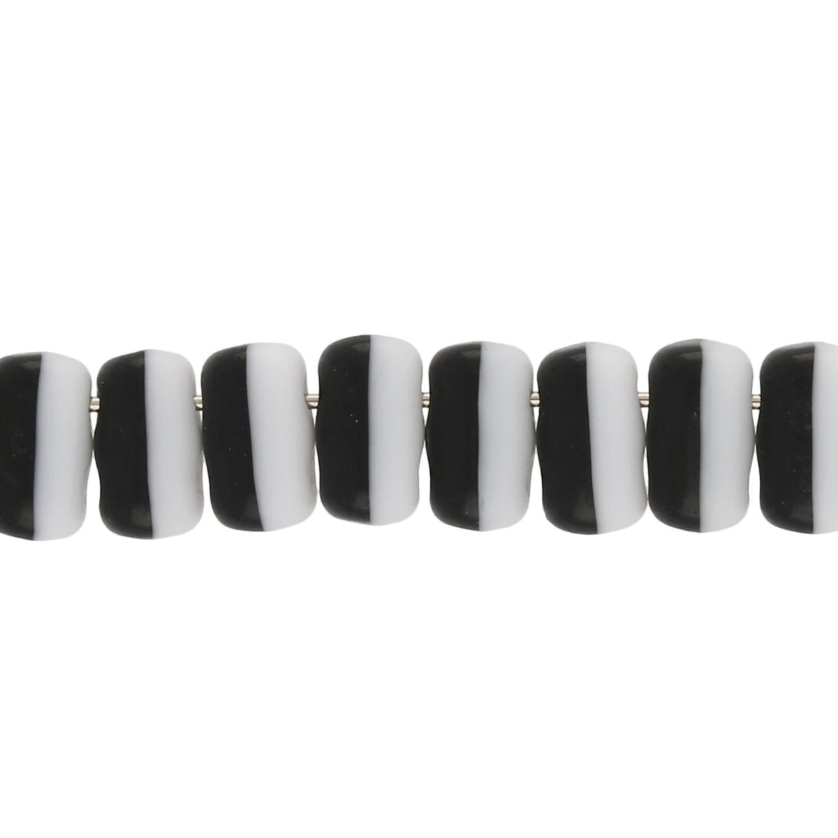 Matubo Rulla Glasperlen - Duet Opaque Black/White - PerlineBeads