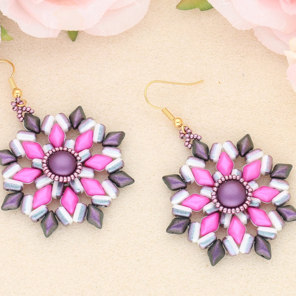 Matubo Rulla Glasperlen - Duet Polychrome Mix Berry & Cream - PerlineBeads