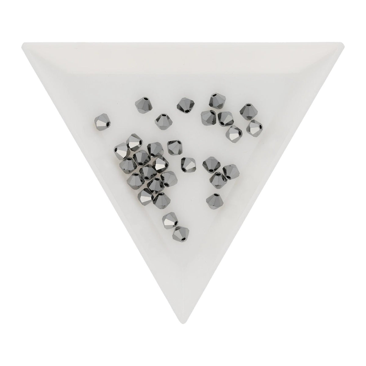 M.C. Doppelkegel 4 mm - Jet Hematite Full - PerlineBeads SA