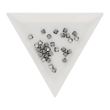 M.C. Doppelkegel 4 mm - Jet Hematite Full - PerlineBeads SA