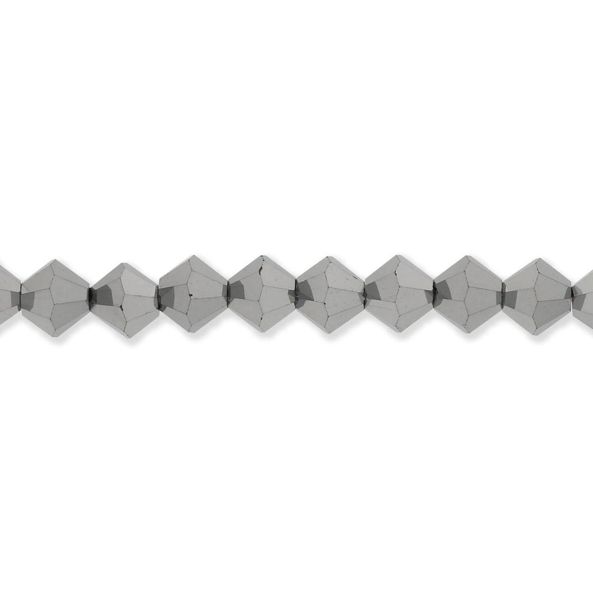 M.C. Doppelkegel 4 mm - Jet Hematite Full - PerlineBeads SA