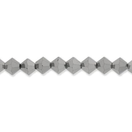 M.C. Doppelkegel 4 mm - Jet Hematite Full - PerlineBeads SA