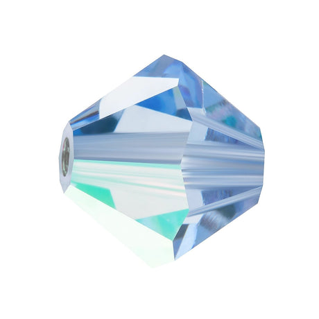 M.C. Doppelkegel 4 mm - Light Sapphire AB - PerlineBeads SA