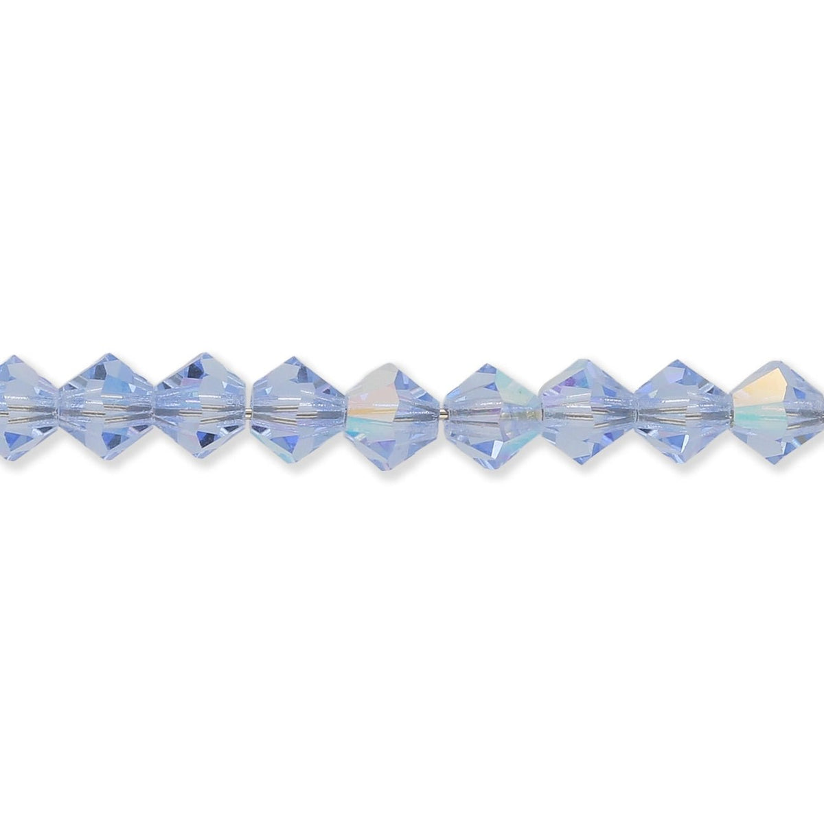 M.C. Doppelkegel 4 mm - Light Sapphire AB - PerlineBeads SA