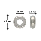 Metallperle Scheibe 6.5 x 2.5 mm – Platin - PerlineBeads