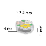 Metallperle Slider «Flower Trio» – Bunter Blütenstrauss - PerlineBeads SA