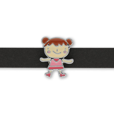 Metallperle Slider «Girl» – Verspielter Akzent - PerlineBeads SA